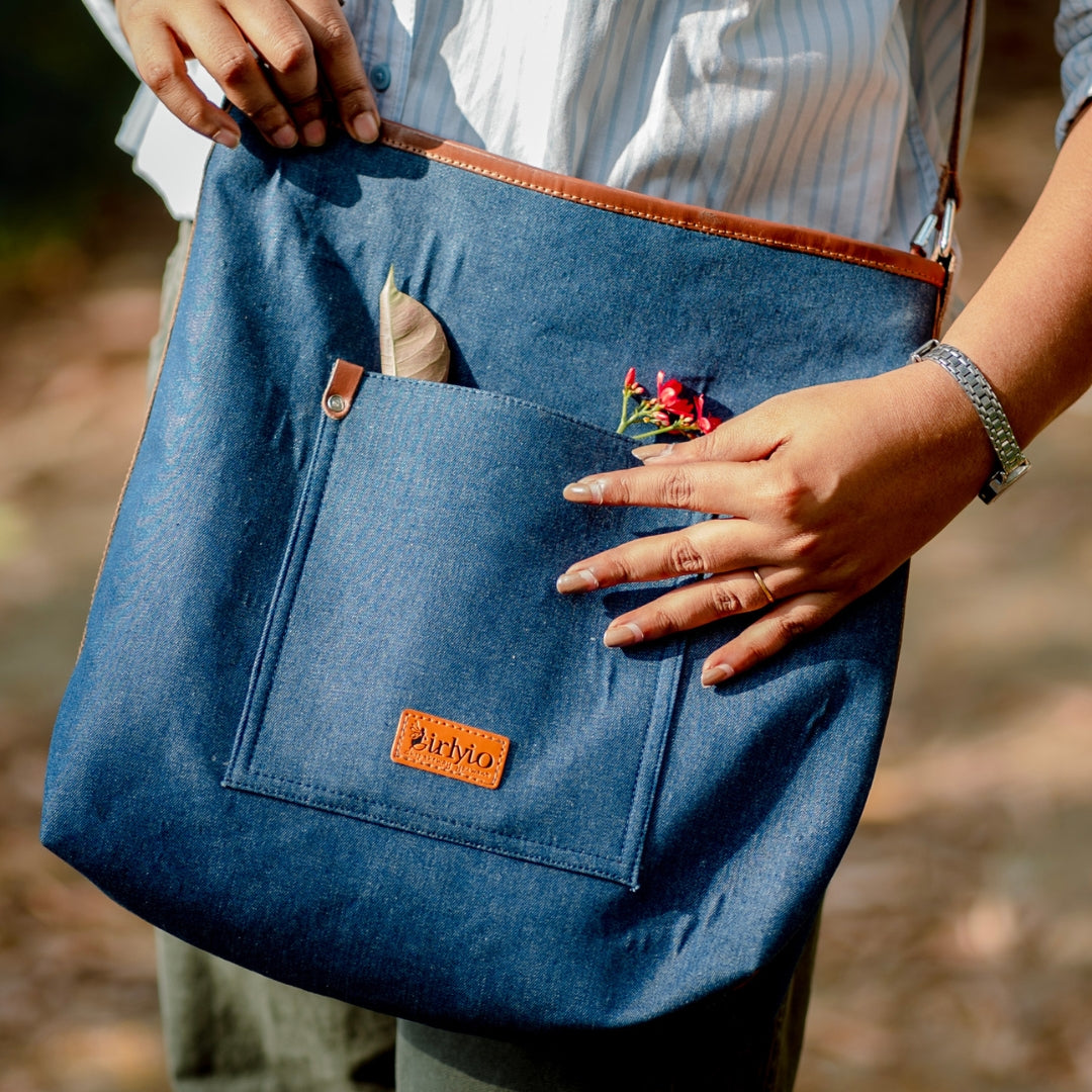 Denim Luxe Stylish Leather Bag