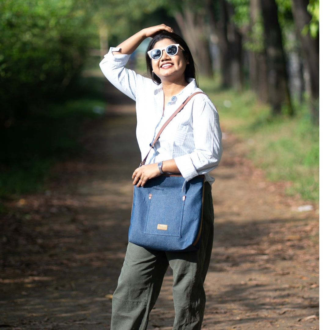 Denim Luxe Stylish Leather Bag