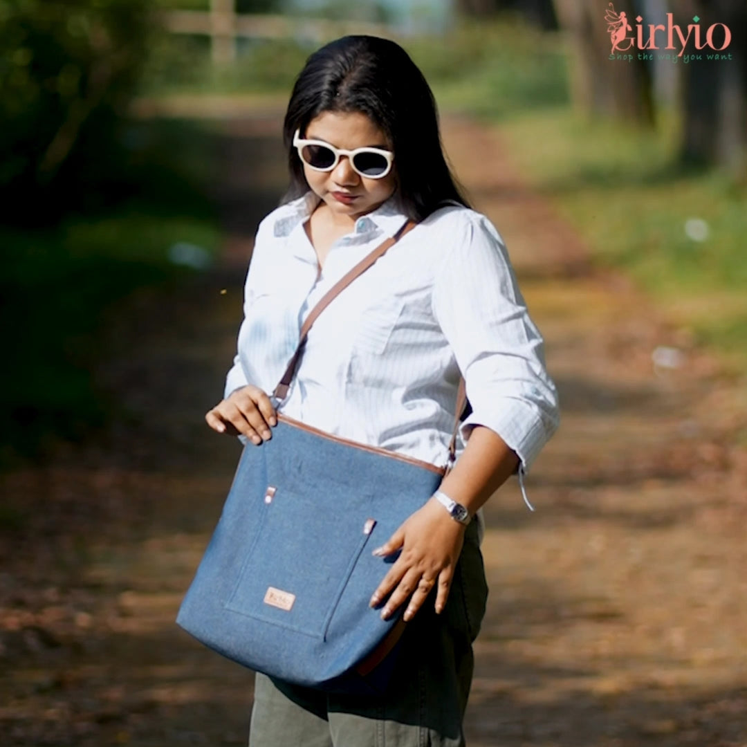 Denim Luxe Stylish Leather Bag