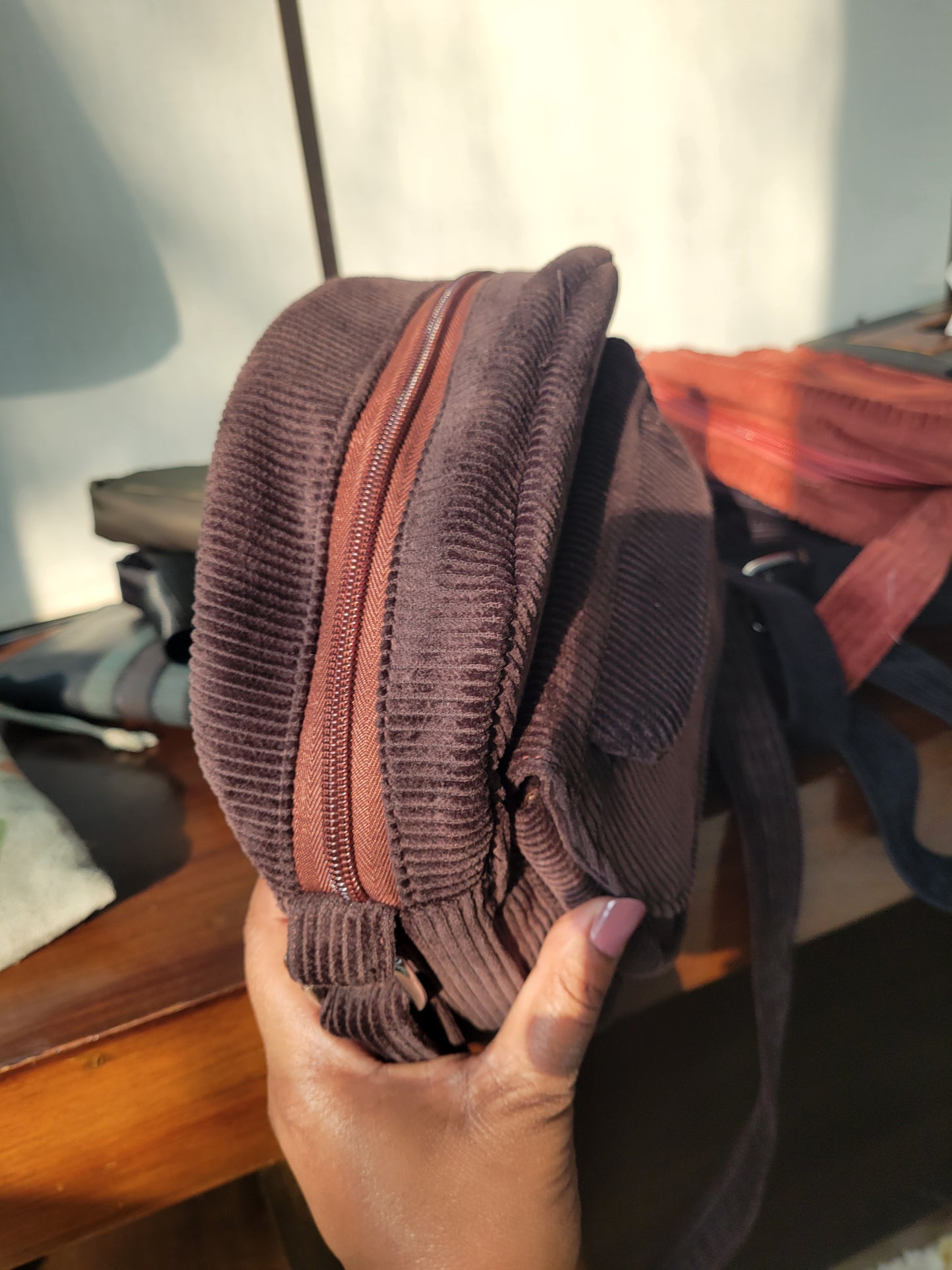 Stylish Corduroy Mini Bag