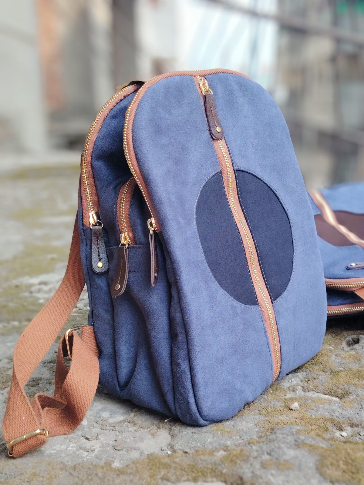 Bag pack Velvet fabric