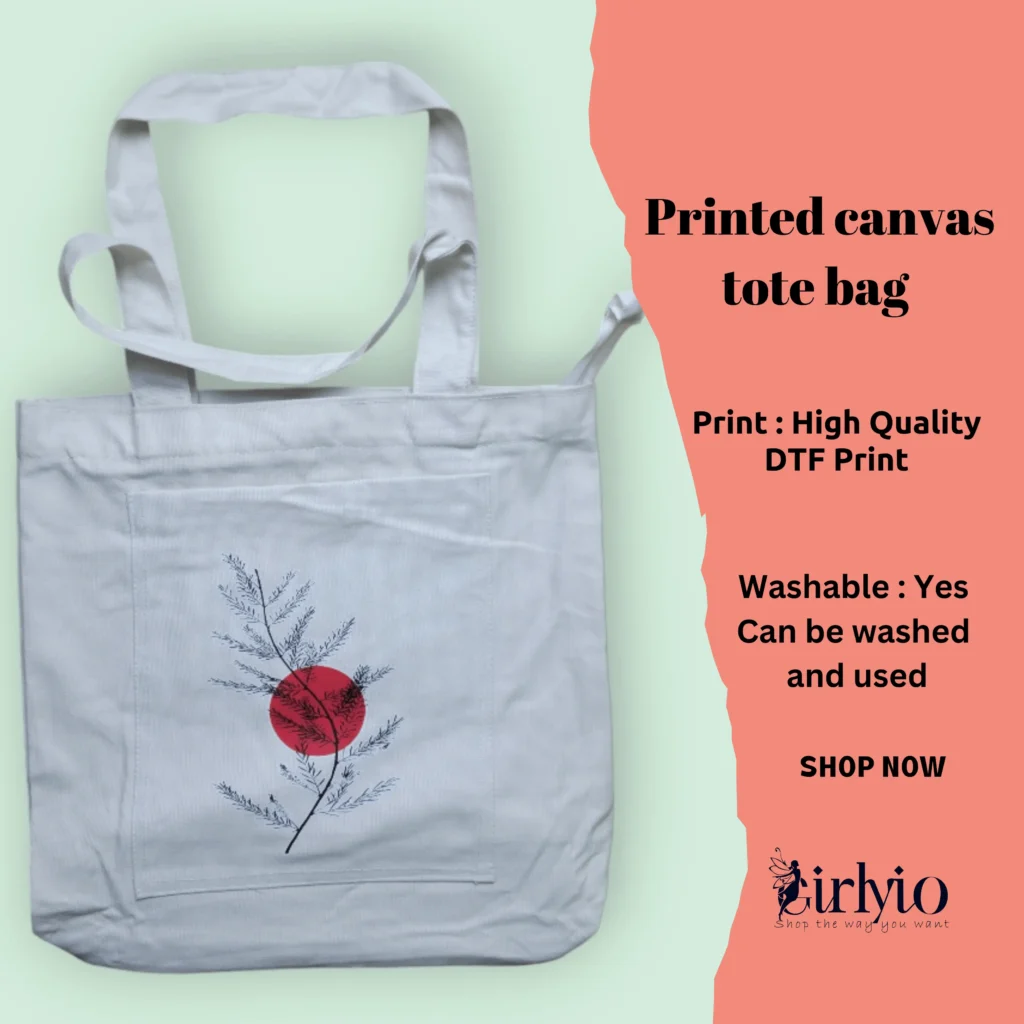 Printed Canvas Tote Bag_girlyio.com