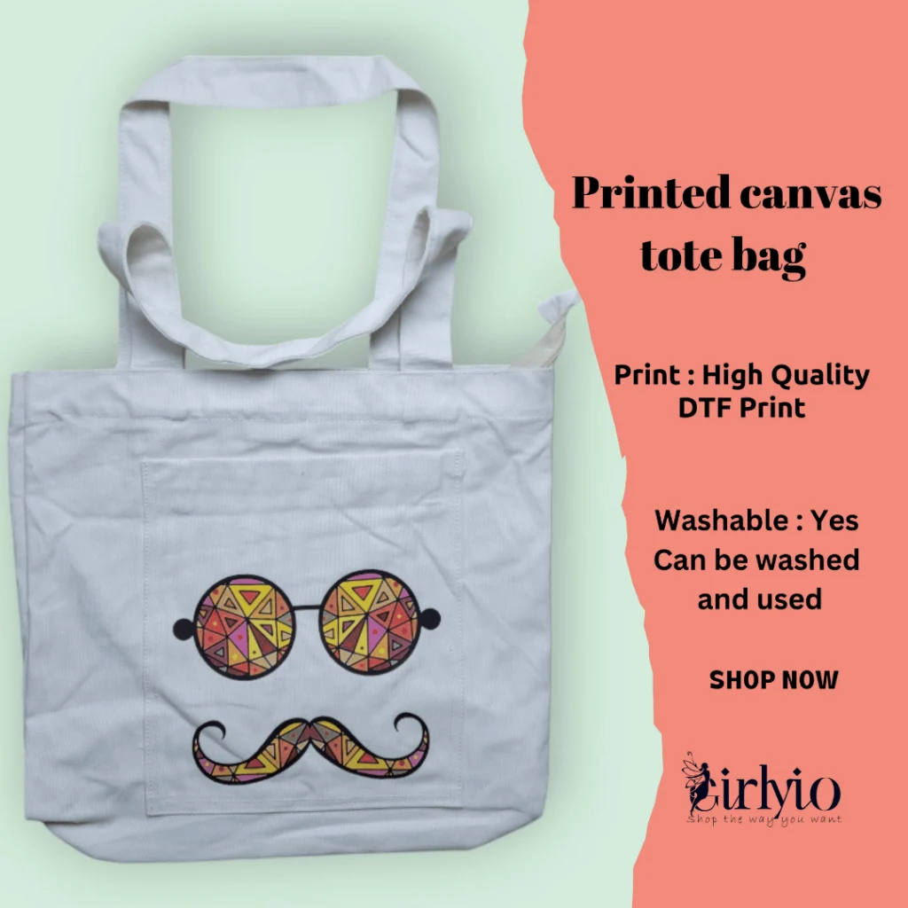 Printed Canvas Tote Bag_girlyio.com