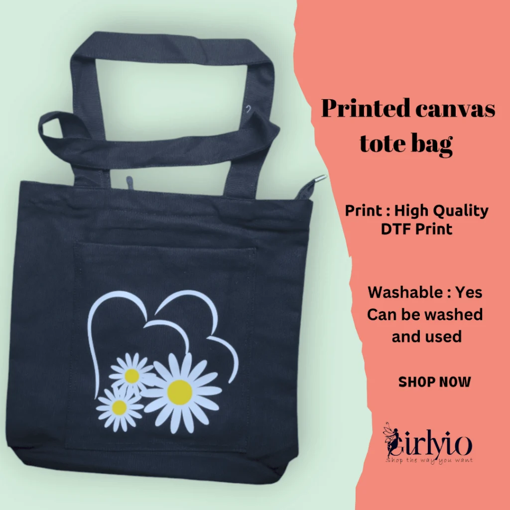 Printed Canvas Tote Bag_girlyio.com