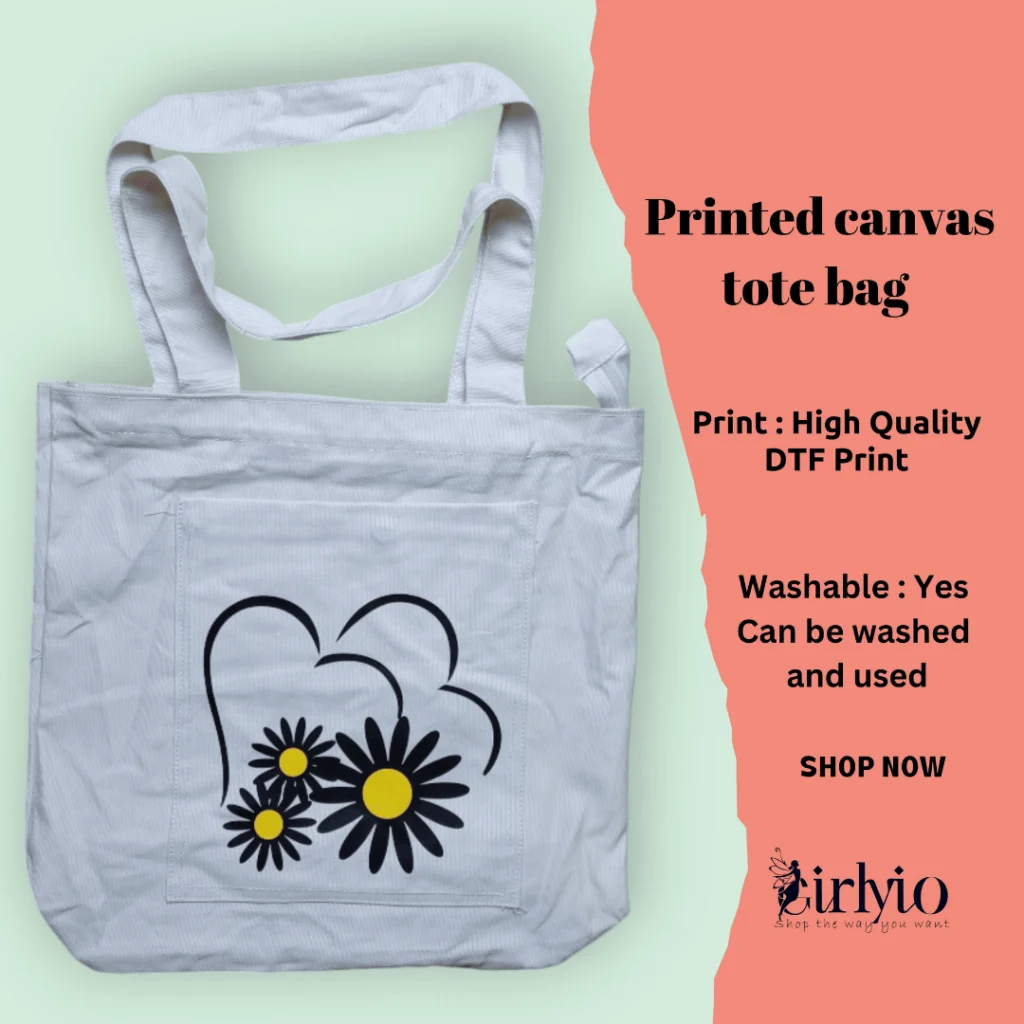 Printed Canvas Tote Bag_girlyio.com