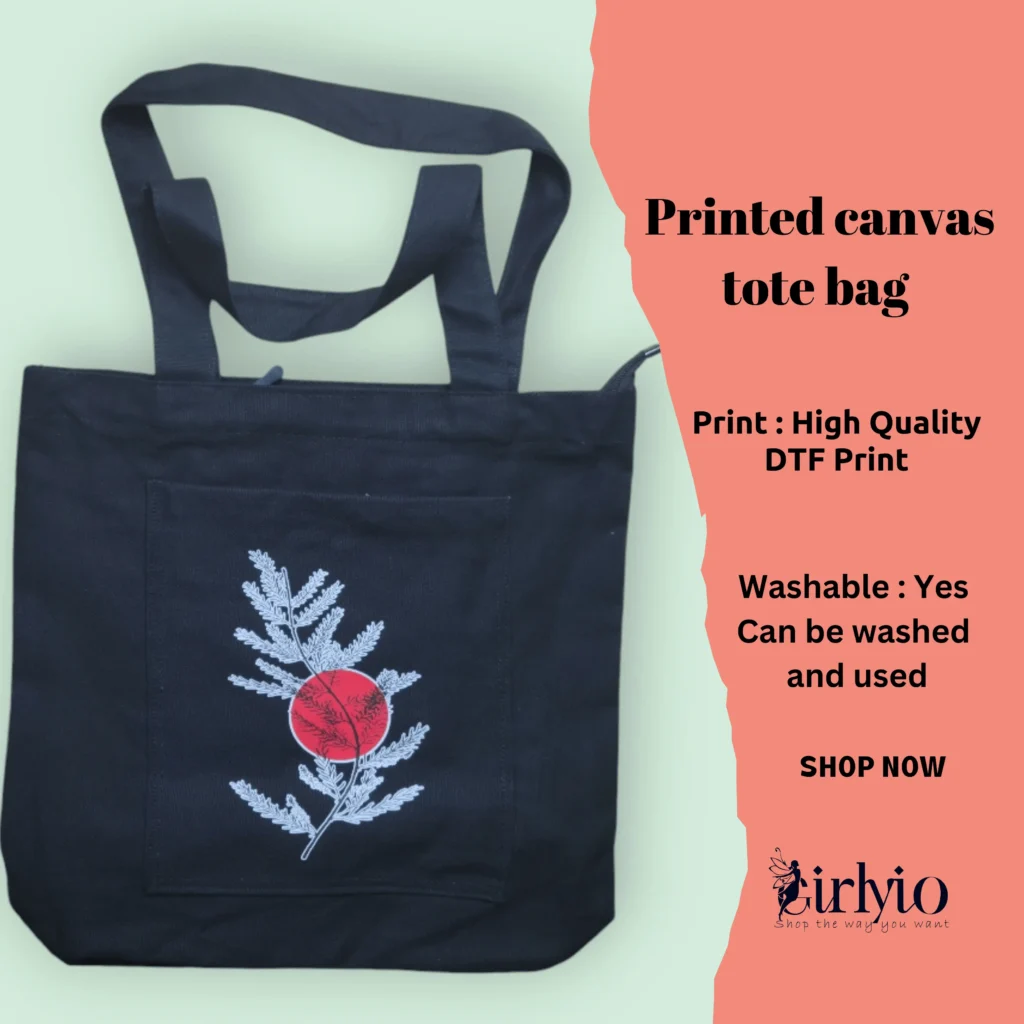 Printed Canvas Tote Bag_girlyio.com